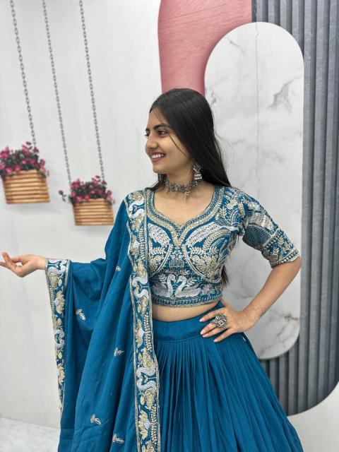 Tapi 311 chinon Blue Designer lehenga choli in Pune